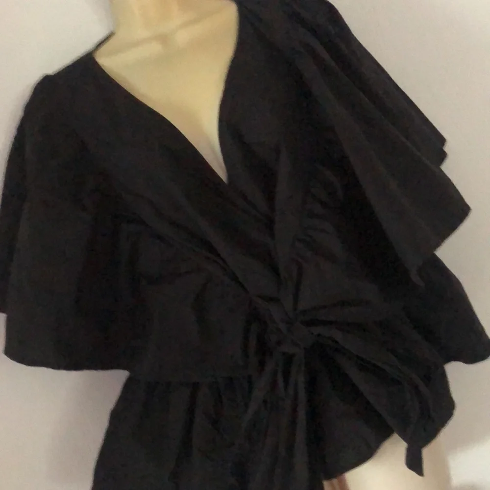 Eloquii woman’s black tie front wrap  blouse - Picture 5 of 13